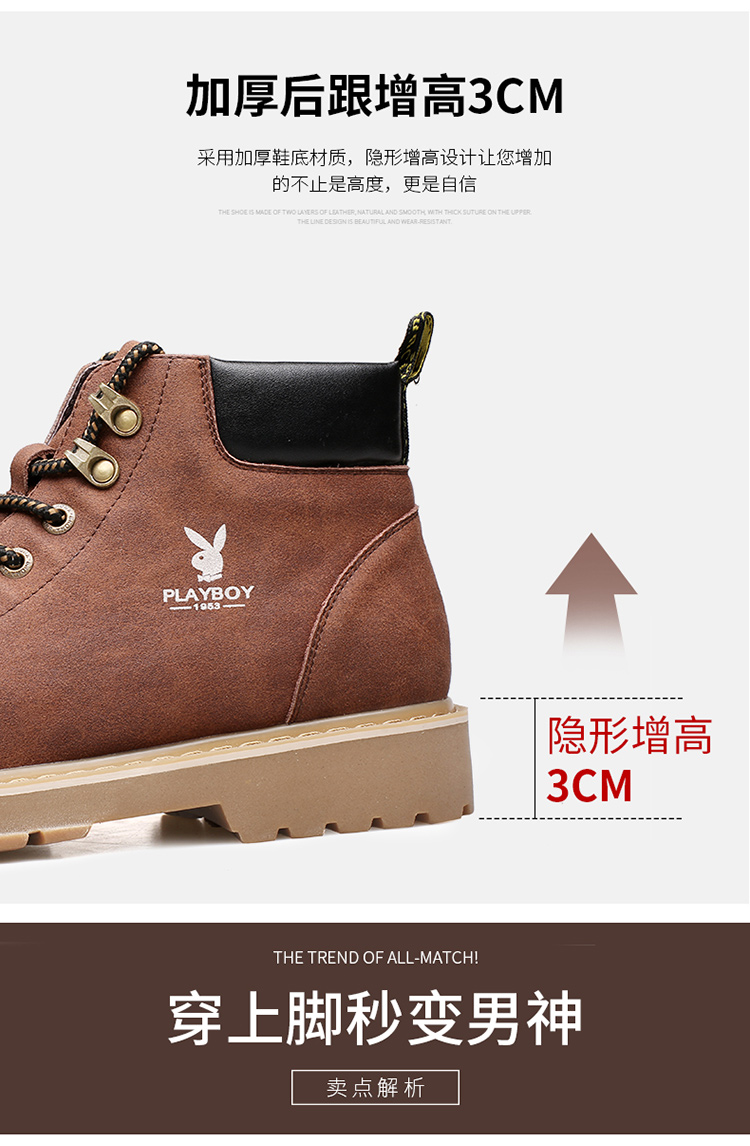 Playboy boot nam 2018 mới mùa đông cộng với nhung ấm áp phiên bản Hàn Quốc của xu hướng Martin boot nam ngắn Anh giầy thể thao nam