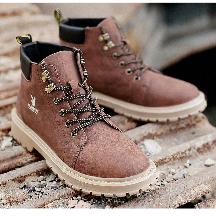 Playboy boot nam 2018 mới mùa đông cộng với nhung ấm áp phiên bản Hàn Quốc của xu hướng Martin boot nam ngắn Anh