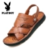 Playboy sandal nam 2018 hè mới bằng da nam giày đi biển đế dày đế chống trượt và dép nam giày bitis nam Sandal