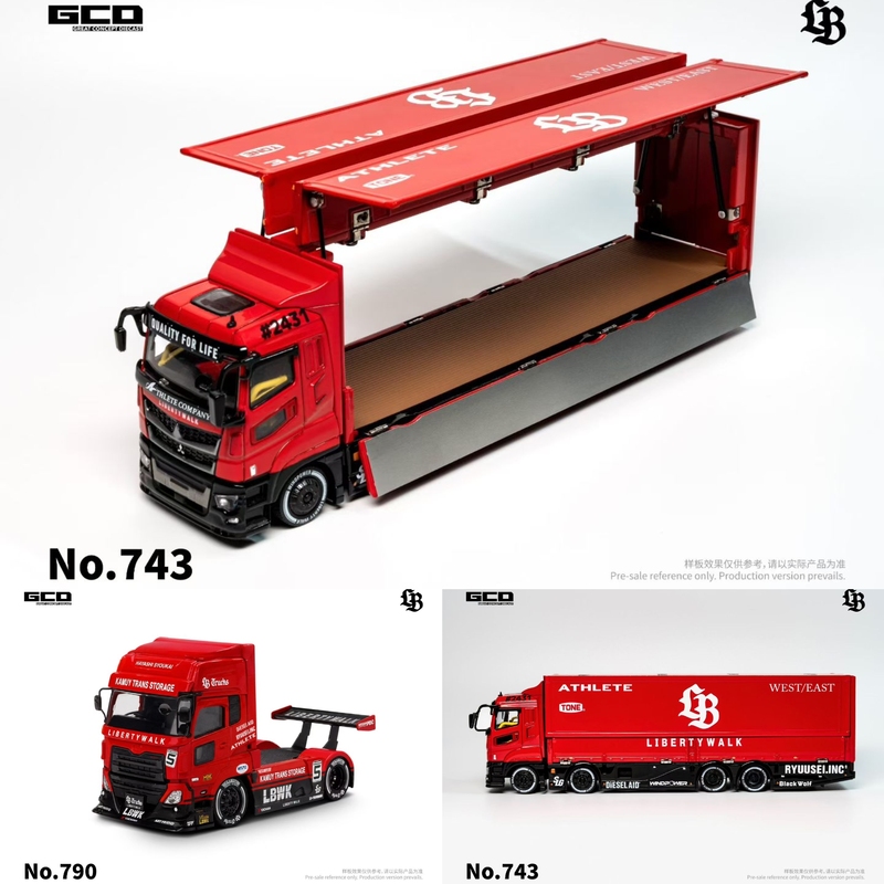 Gcd Extreme Model 1:64 Mitsubishi Truck Super Silhouette Red and Black Color Scheme Alloy Car Model