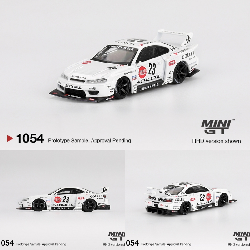 Minigt 1:64 Nissan Silhouette White No. 23 S15 Silvia Wide Body Alloy Car Model 1054
