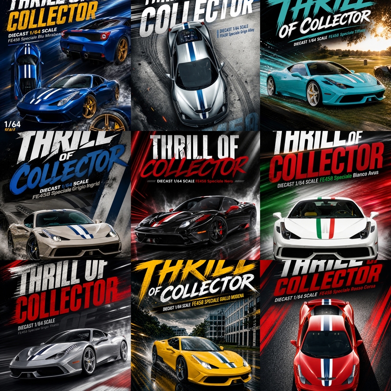 Toc 1:64跃马Fe458 Speciale Alloy Car Model Collection Toc 1:64跃马Fe458 Speciale Alloy Car Model Collection