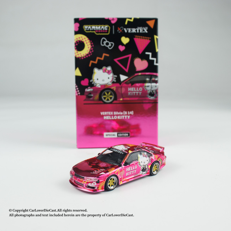 Tw 1:64 Nissan Vertex Silvia S14 Hello Kitty Electroplated Pink Alloy Car Model
