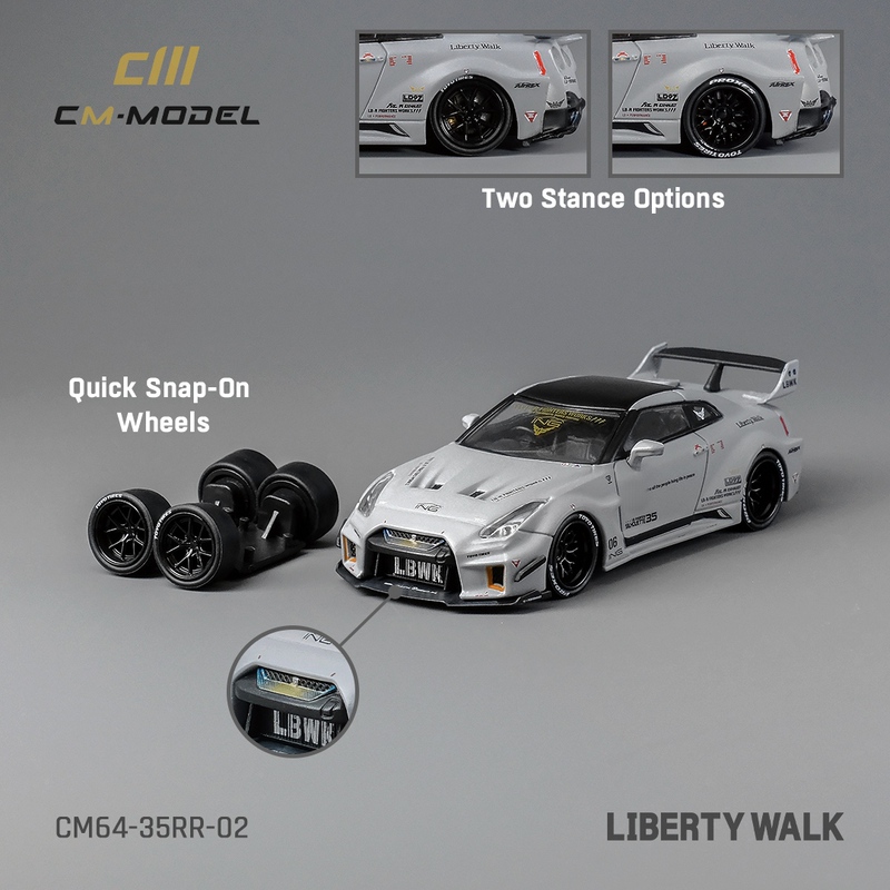 Cm Model 1:64 Nissan Gtr R35 Rr Combat Gray lb Widebody Alloy Car Model