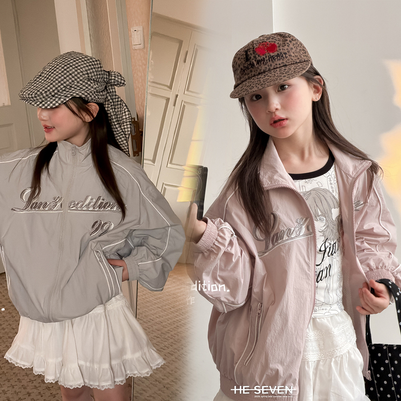 【Titikids】Sanz Edition Children's Clothing 2026 Spring American Hot Girl Style Silhouette Jacket 【Titikids】Sanz Edition Children's Clothing 2026 Spring American Hot Girl Style Silhouette Jacket