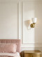French Romantic Pink Glass Wall Lamp, Iron Art Light Luxury Living Room, Bedroom, Dining Room Wall Lamp, Warm Princess Room Lighting Fixtures