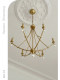 French-Style Vintage Candle Chandelier for Bedroom and Dining Room, American-Style Retro High-End Mid-Century Luxury All-Copper Lighting Fixtures