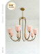 Decc French-Style Pink Glass Living Room Chandelier American Vintage Dining Room Lamp Master Bedroom Lighting Fixtures
