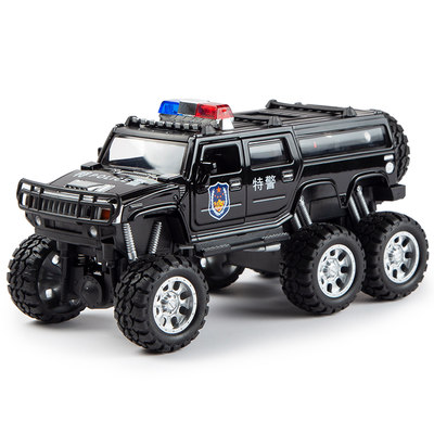 Alloy police car toy simulation children's ambulance sports car police car boy pull back car model with sound and light