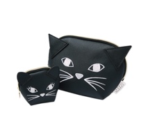 Japan steady March 2017 Appendix L0WRYS FARM Black Cat Cute Storage Bag Two-Piece Set