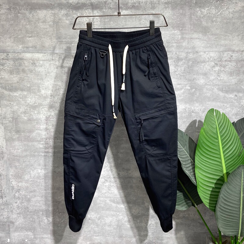 2025 Summer Men's American Casual Cargo Pants Trendy Fashion Zipper Multi-Pocket Jogger Sports Long Pants