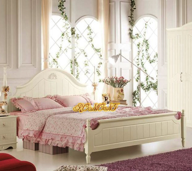 Beijing Solid Wood Furniture Customized Mediterranean Style European Pastoral Manufacturer Direct Selling Double Bed 1 5m 1 8m Bed