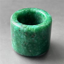 Antique handicrafts antique stone carvings jade rings finger rings heavy green-3 exquisite patina good for appreciation and collection
