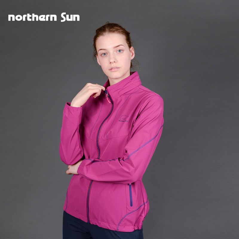 North Mountain Outdoor Leisure Thin Elastic Mountaineering Jacket Women's Spring and Summer Removable Cap Anti-splashing Jacket 8256