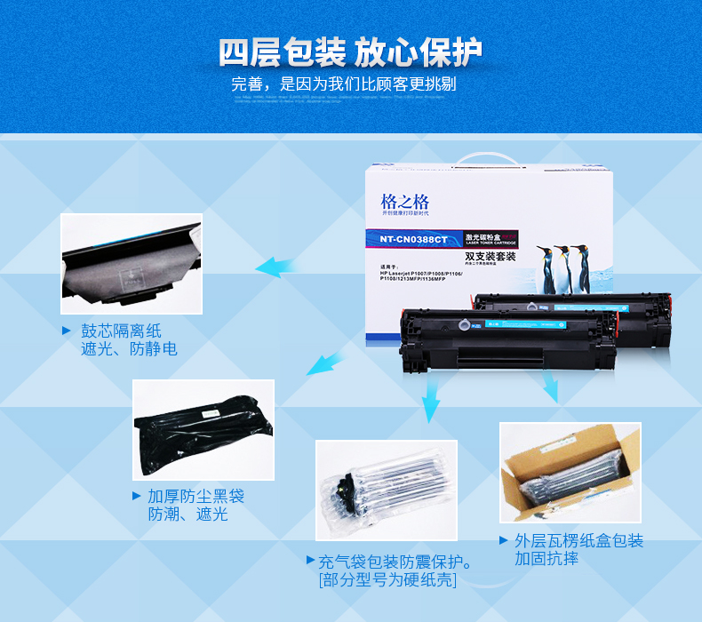 [Gói đôi] Lưới cho Hộp mực HP CC388A HP388A P1108 HP1007 1106 m126a m1213NF M128FN m1136mfp Hộp mực HP1136 - Hộp mực
