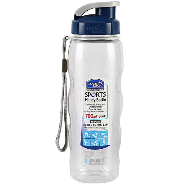 Lock and Lock Plastic Sports Water Cup Portable Fitness Water Bottle ຄວາມຈຸຂະຫນາດໃຫຍ່ ນັກຮຽນຊາຍ ແລະຍິງ HPP721/2