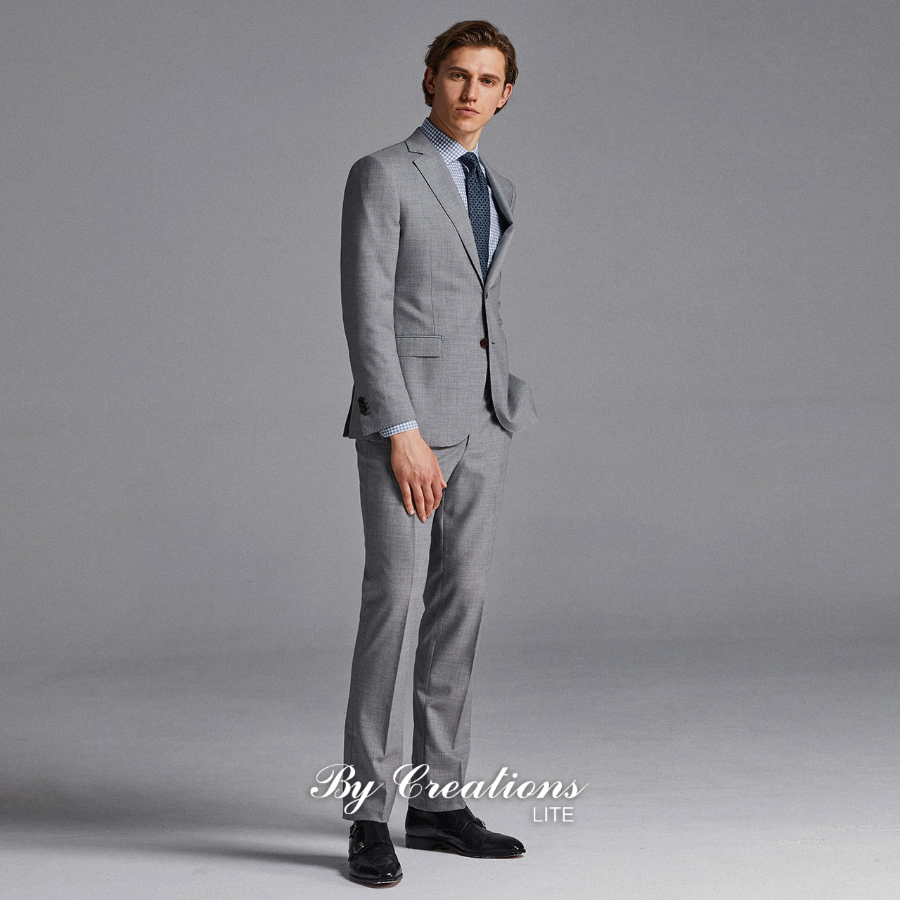 ByCreations Cypress len Suit nam kinh doanh Grey Wedding Groom Suit Career