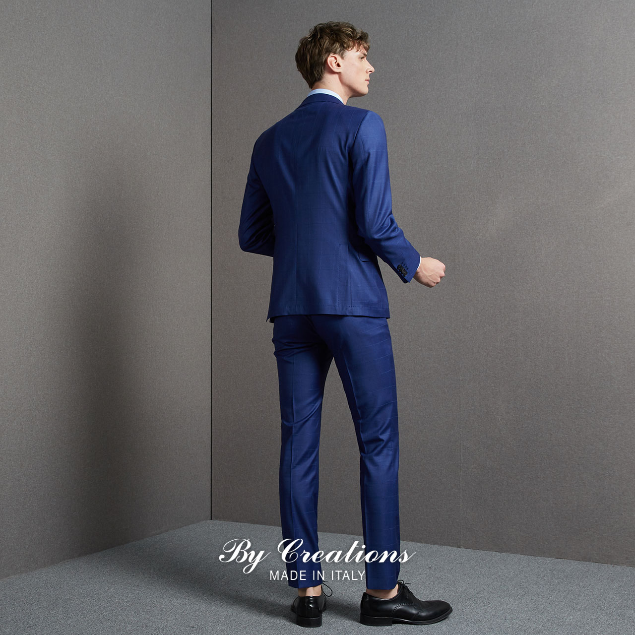 ByCreations Cypress Importtallia tinh khiết len ​​sọc ca rô Suit nam Thin Slim Suit