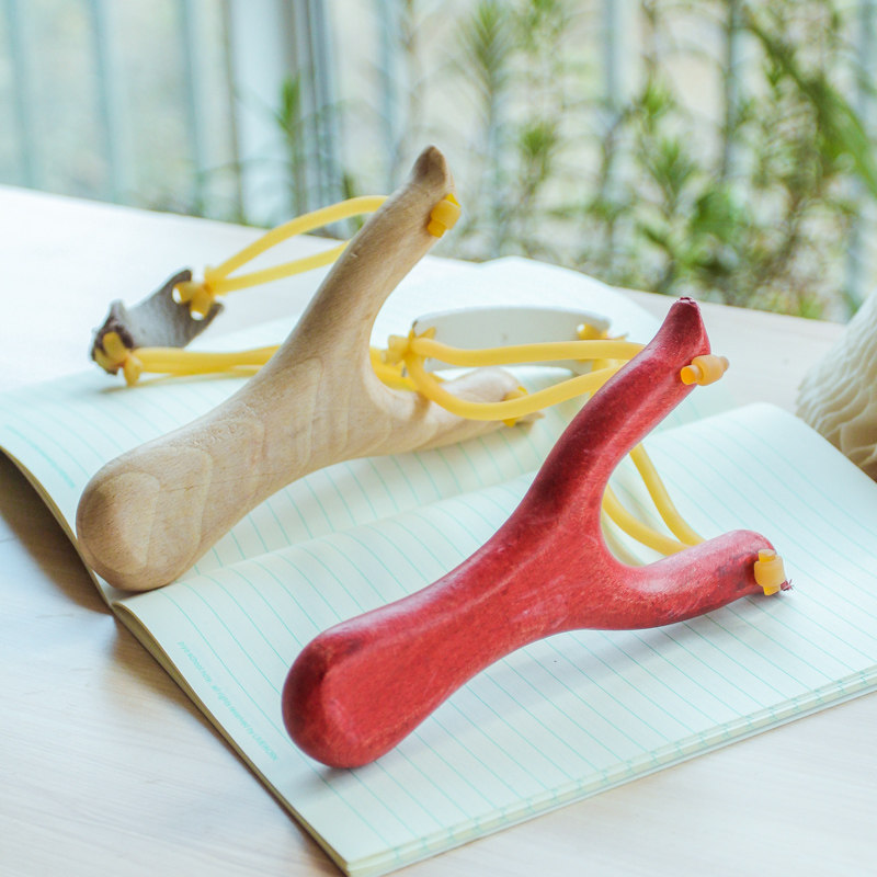 Wooden educational toy wooden slingshot solid wood slingshot bow white beech traditional nostalgic leisure outdoor sports