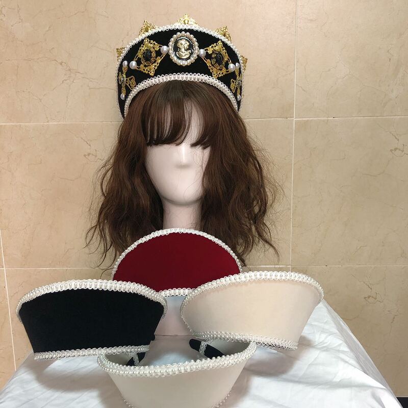 Tudor Crown Headband Tudor Hat Base DIY Handmade Materials Crown European Retro Halo Aureole Front Crown