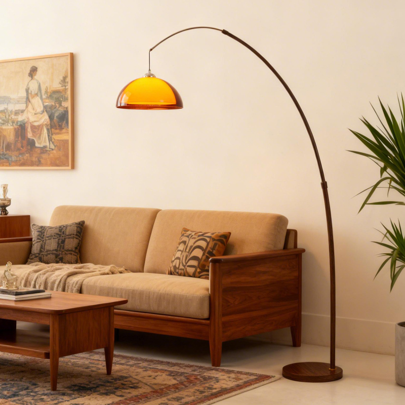 Medieval-Style Fishing Lamp Floor Lamp Next to the Sofa in the Living Room, Bedroom, Retro High-End Sunset Atmosphere Lamp