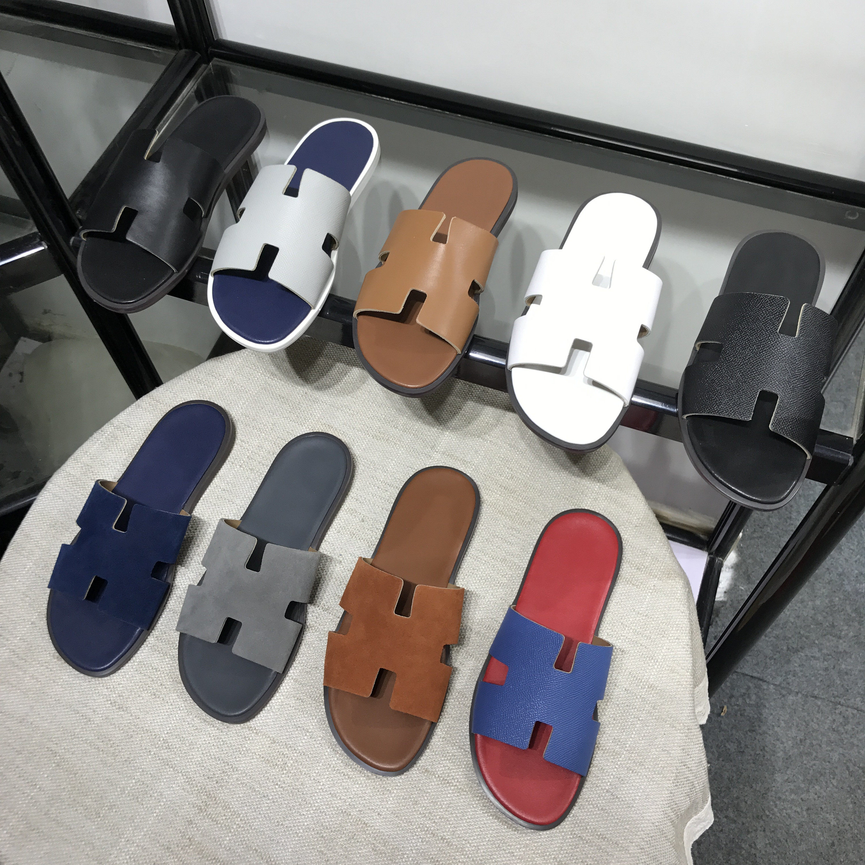 Slippers male outwear in straight leather beach 2022 new summer net red tides trendy men cool slippers outdoor