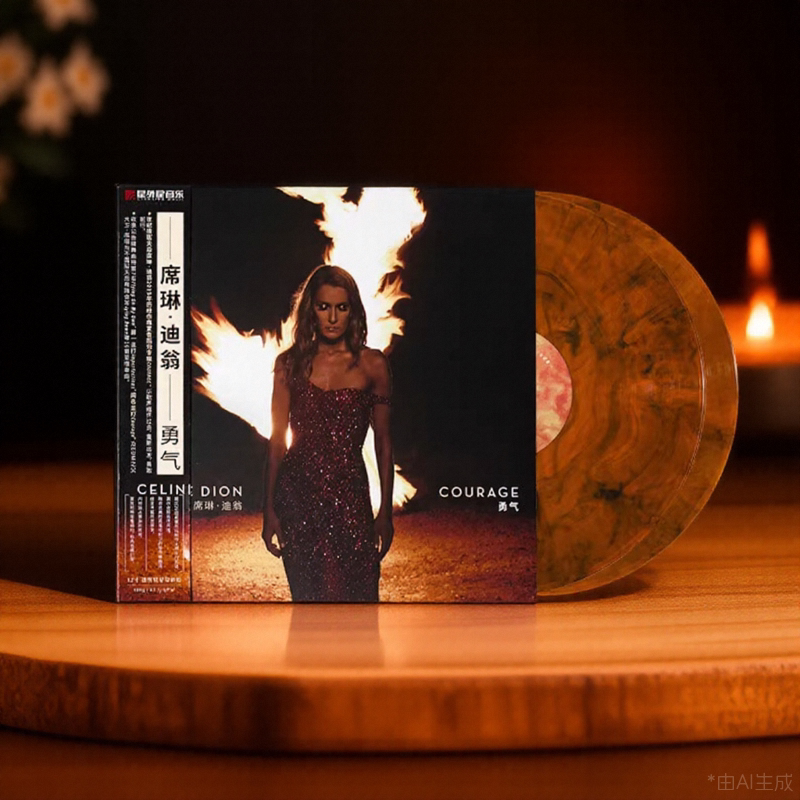 Authentic Celine Dion Album Courage First Edition Limited Edition Coded Amber Colored Vinyl 2Lp Vinyl Record Authentic Celine Dion Album Courage First Edition Limited Edition Coded Amber Colored Vinyl 2Lp Vinyl Record