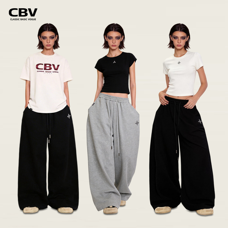 Cbv American-Style Extra-Wide Sports Pants for Women, New Summer Model, Jazz Dance, Hip-Hop, Casual, Lazy, Versatile, Thin Sweatpants Cbv American-Style Extra-Wide Sports Pants for Women, New Summer Model, Jazz Dance, Hip-Hop, Casual, Lazy, Versatile, Thin Sweatpants
