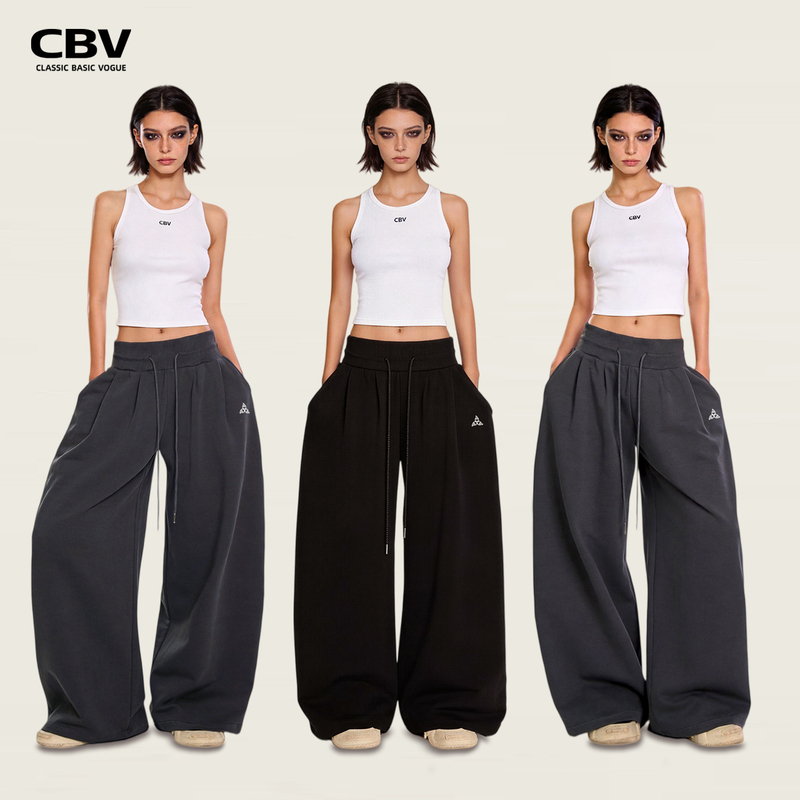 Cbv American-Style Ultra-Wide Sports Pants for Women, Suitable for Jazz Dancing, Trendy Summer New Hip-Hop Casual Versatile Long Sweatpants Cbv American-Style Ultra-Wide Sports Pants for Women, Suitable for Jazz Dancing, Trendy Summer New Hip-Hop Casual Versatile Long Sweatpants