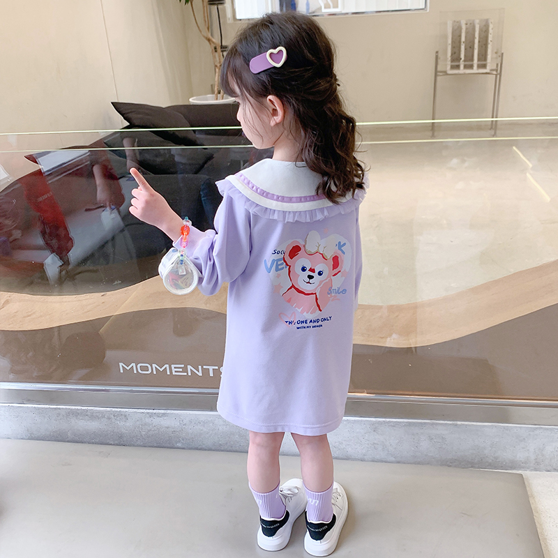 Girls thick T - shirt spring - fall dress 2022 new style dress girls baby spring - dress children's dress