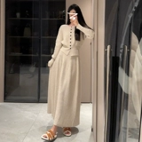 Осенняя трикотажная длинная юбка, комплект, изысканный стиль