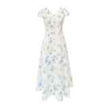 Белая летняя длинная юбка, французский стиль, цветочный принт, подходит для подростков