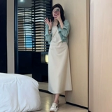 Летний приталенный комплект, корсет, длинная юбка, эффект подтяжки, подходит для подростков