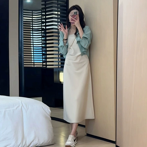 Летний приталенный комплект, корсет, длинная юбка, эффект подтяжки, подходит для подростков