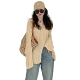 Лонгслив, зимний трикотажный свитер, V-образный вырез, подходит для подростков