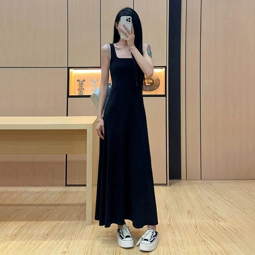 Майка, платье, подтяжки, летняя длинная юбка, французский стиль