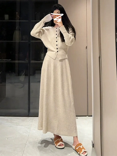 Длинная юбка, комплект, осенняя