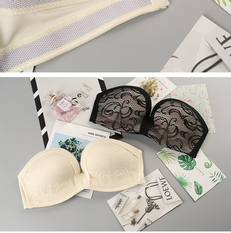 Strapless bra thu thập sự an tâm của non-slip wedding dress vô hình đồ lót áo ngực mùa hè phần mỏng ống top nửa cup