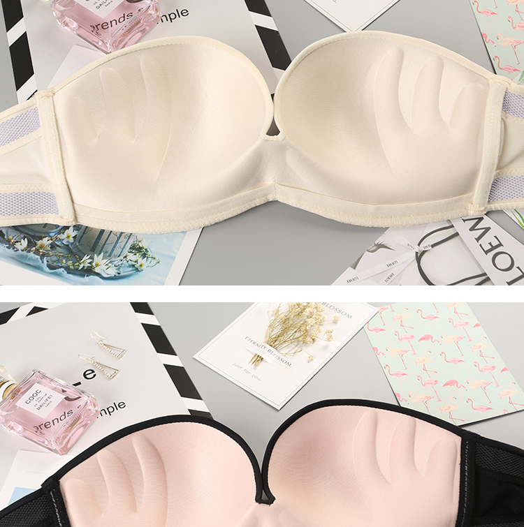 Strapless bra thu thập sự an tâm của non-slip wedding dress vô hình đồ lót áo ngực mùa hè phần mỏng ống top nửa cup