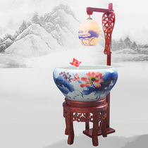 Jingdezhen ceramic goldfish tank filter oxygenated circulating water Koi basin large lucky living room decoration