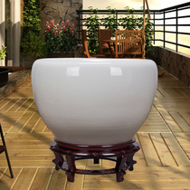 Jingdezhen ceramics crack glaze goldfish bowl Koi turtle bowl bowl lotus bowl home decoration white