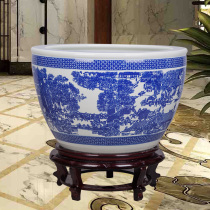 Jingdezhen ceramic fish tank goldfish tank Bowl Water lily flower pot Lotus tank Turtle tank Large calligraphy and painting water tank