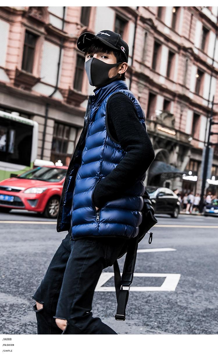 Quần áo vest cotton không tay 2018 mùa đông nam mới áo thun nam có cổ