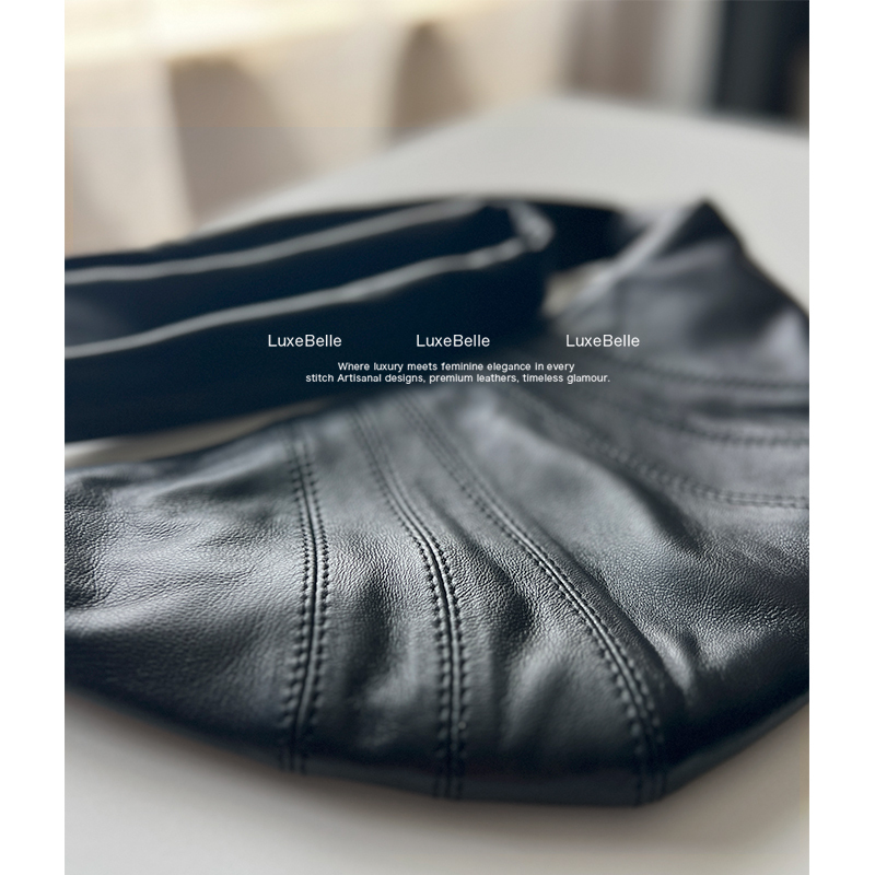 Lem Croissant Bag, Sheepskin Croissant Bag, Genuine Leather, Casual, Light Luxury, Niche, High-End, Crossbody Shoulder Bag