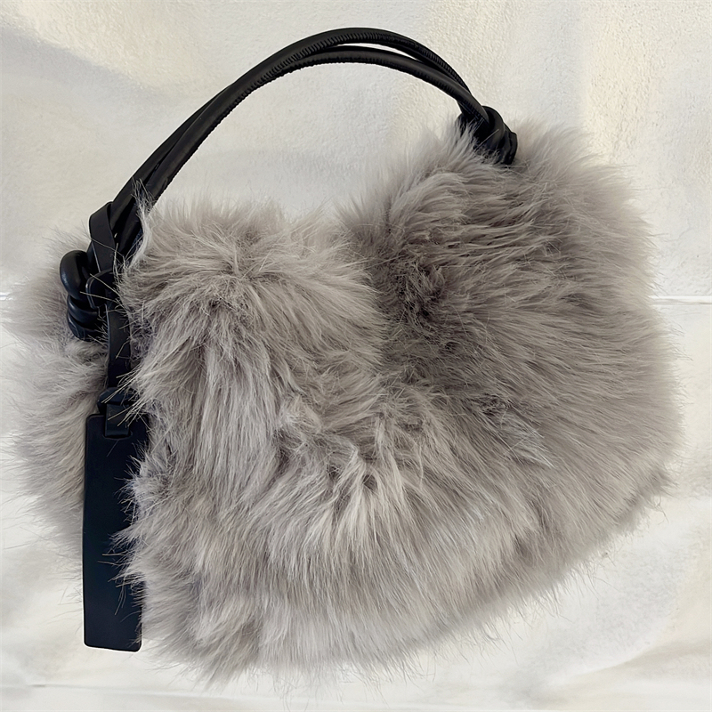 Imitation Fox Fur Handbag 2025 Autumn and Winter New Women's Bag Furry One-Shoulder Cross-Body Mink Fur Bag