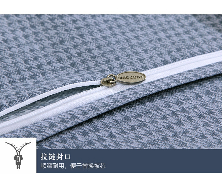 Thủy dệt dày chải denim bốn bộ giường 1,5m 1.8m giường lanh chăn Ke Luodi - Bộ đồ giường bốn mảnh chăn ga gối đệm màu hồng