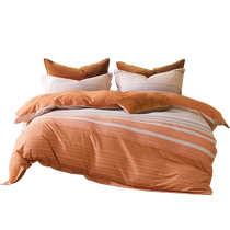 Mercury Home Textiles 100% Cotton Four-piece Set 100% Cotton Set Home Bedsheets Quilt Cover Simple Printed Bedding 24 New Products