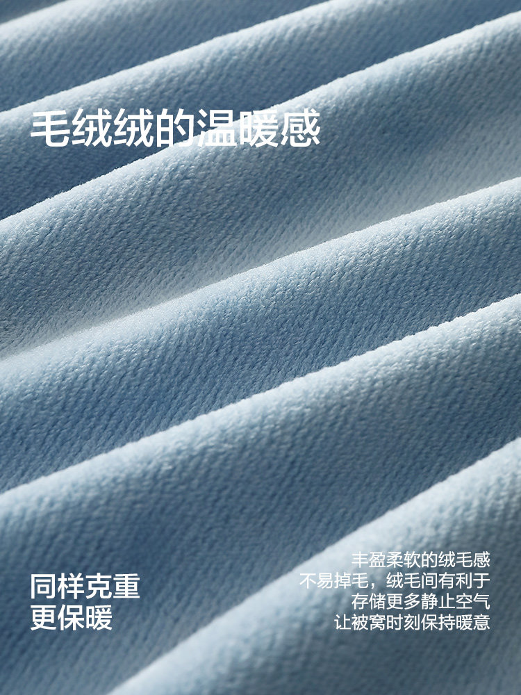 Mercury Home Textiles Milk Velvet Four-Piece Set Coral Fleece Plus Velvet Duvet Cover Bed Sheet Warm Set Double-Sided Fleece for Autumn and Winter