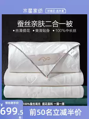 Mercury silk quilt Summer quilt spring and autumn quilt two-in-one mother and child quilt Air conditioning quilt winter quilt double Tanabata gift to girlfriend