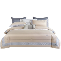 Mercury Home Textiles High Count High Density Long Staple Cotton Four Piece Set Satin Cotton Set Simple Bed Sheet Quilt Cover 24 Years New Product